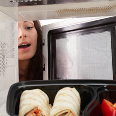 Boîtes de préparation de repas Relaxdays, lot de 10, 2 compartiments, résistantes au micro-ondes, 800 ml, boîte alimentaire en plastique avec couvercle, boîtes de conservation noires Naty Shop