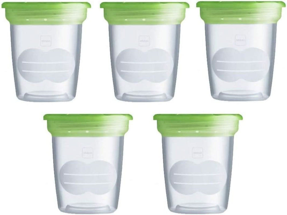MAM Lot de 5 récipients pour lait et nourriture, en plastique, sans Bpa et Bps Accessoires d'alimentation et d'allaitement Bebe Naty Shop