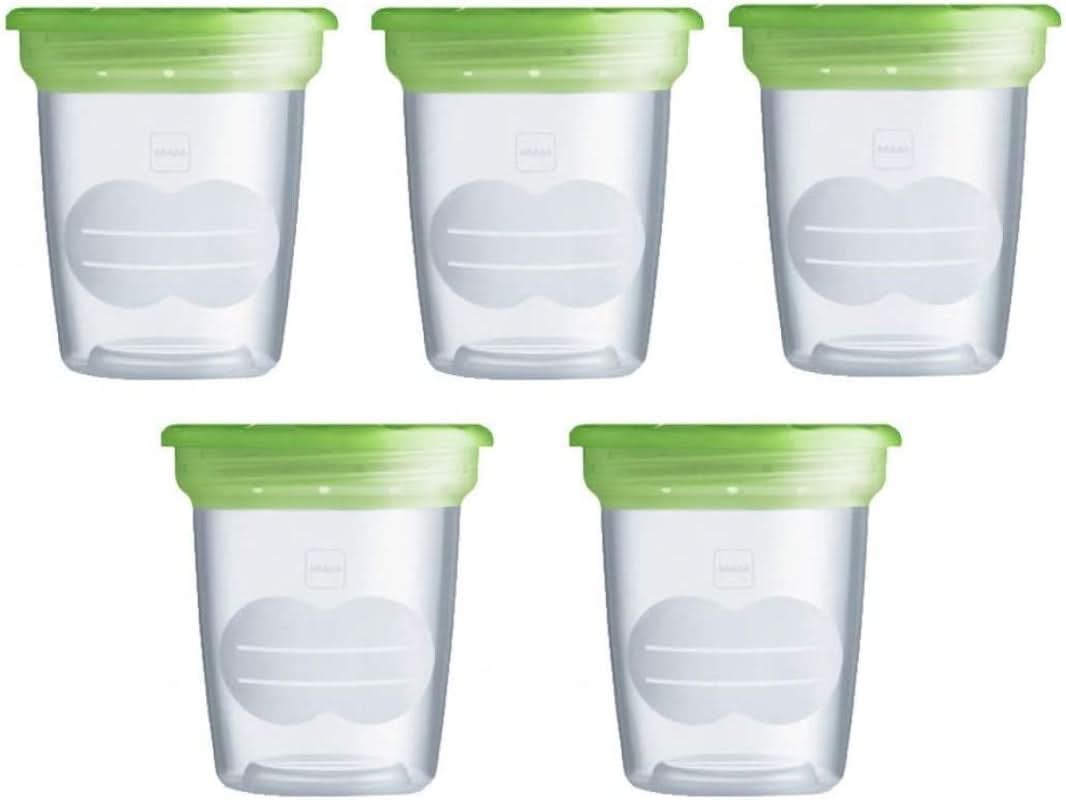 MAM Lot de 5 récipients pour lait et nourriture, en plastique, sans Bpa et Bps Accessoires d'alimentation et d'allaitement Bebe Naty Shop