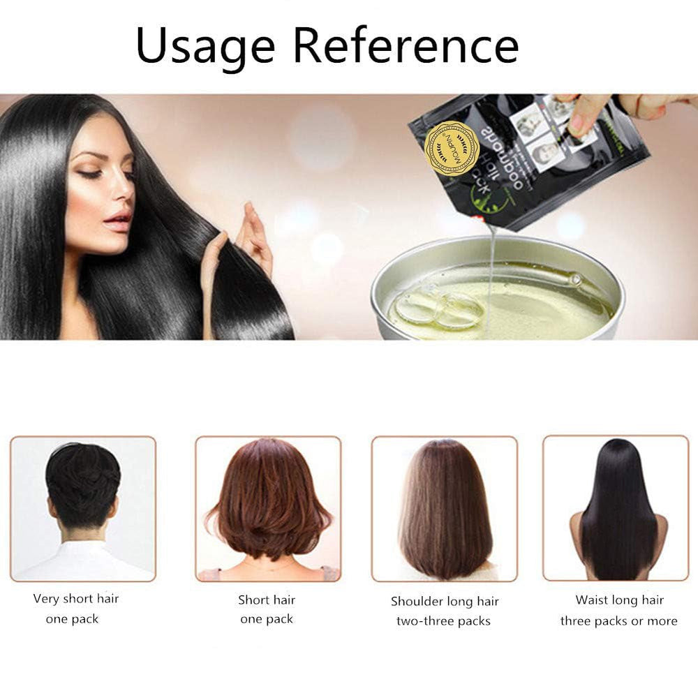 Ingrédients naturels Shampoing instantané pour teinture capillaire noire, teinture semi-permanente pour cheveux noirs, facile à utiliser, longue durée, ingrédients naturels (10 pièces, noir) Naty Shop Hair Dye