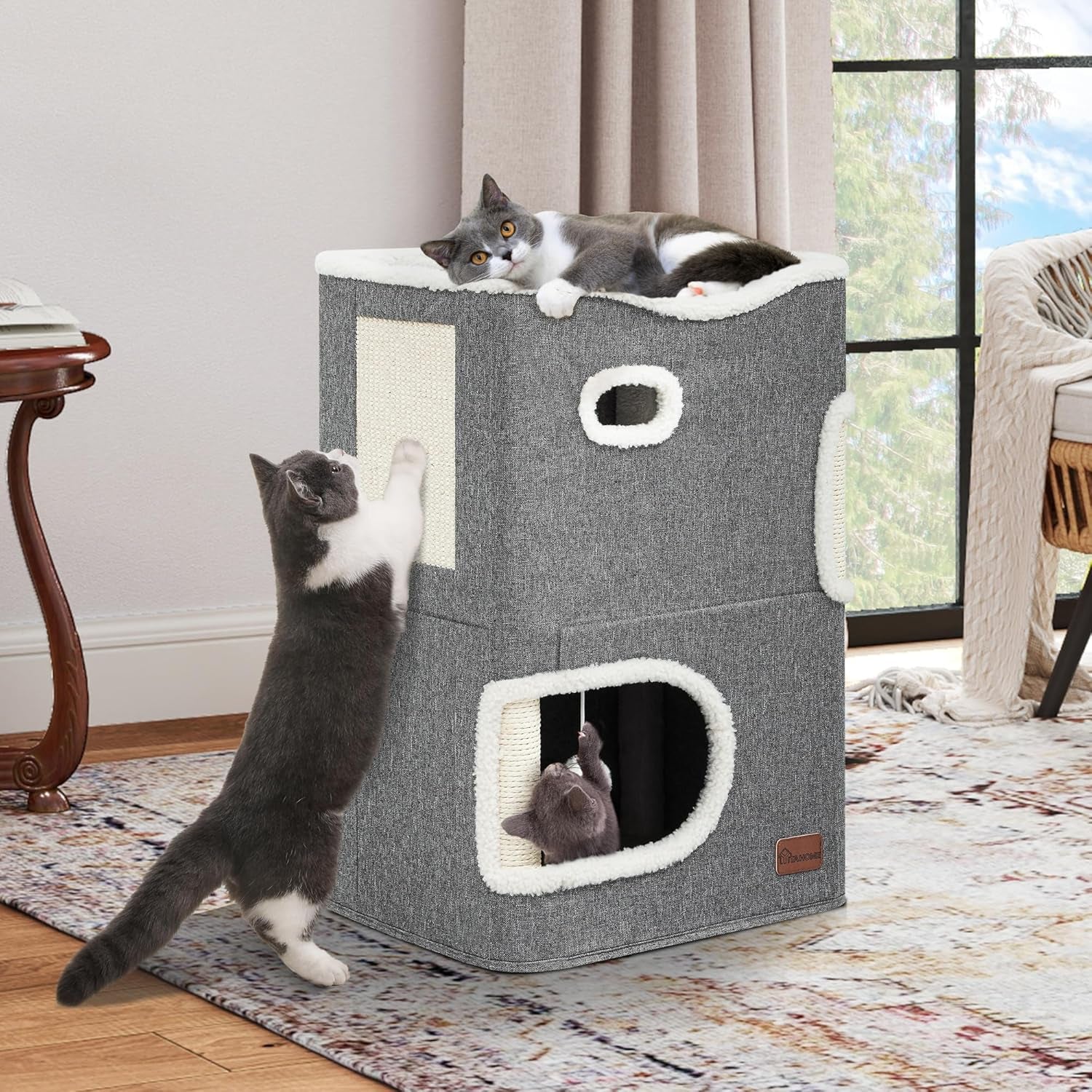 Katzenhaus Indoor Faltbare, Katzenhöhle Große Katzen, Katzenhöhle mit Kratzfläche für Regal, Katzen Haus,cat House cave, katzenbett höhle katzenverstec katzenhöle Katzentonne