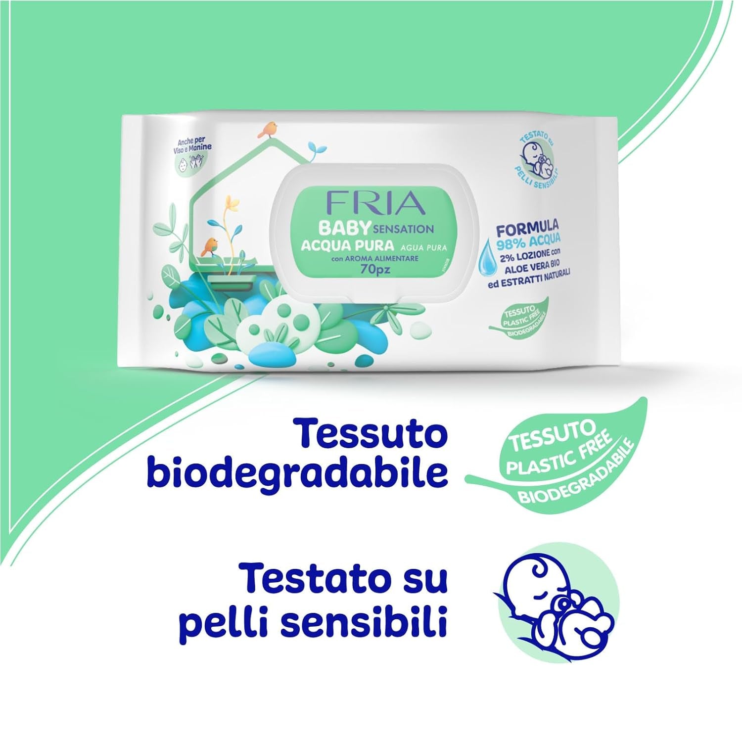 Lingettes humides à l'eau pure Baby Sensation, formulées avec de l'eau purifiée à 98 % pour le nettoyage de la peau, testées dermatologiquement, paquet économique de 840 lingettes