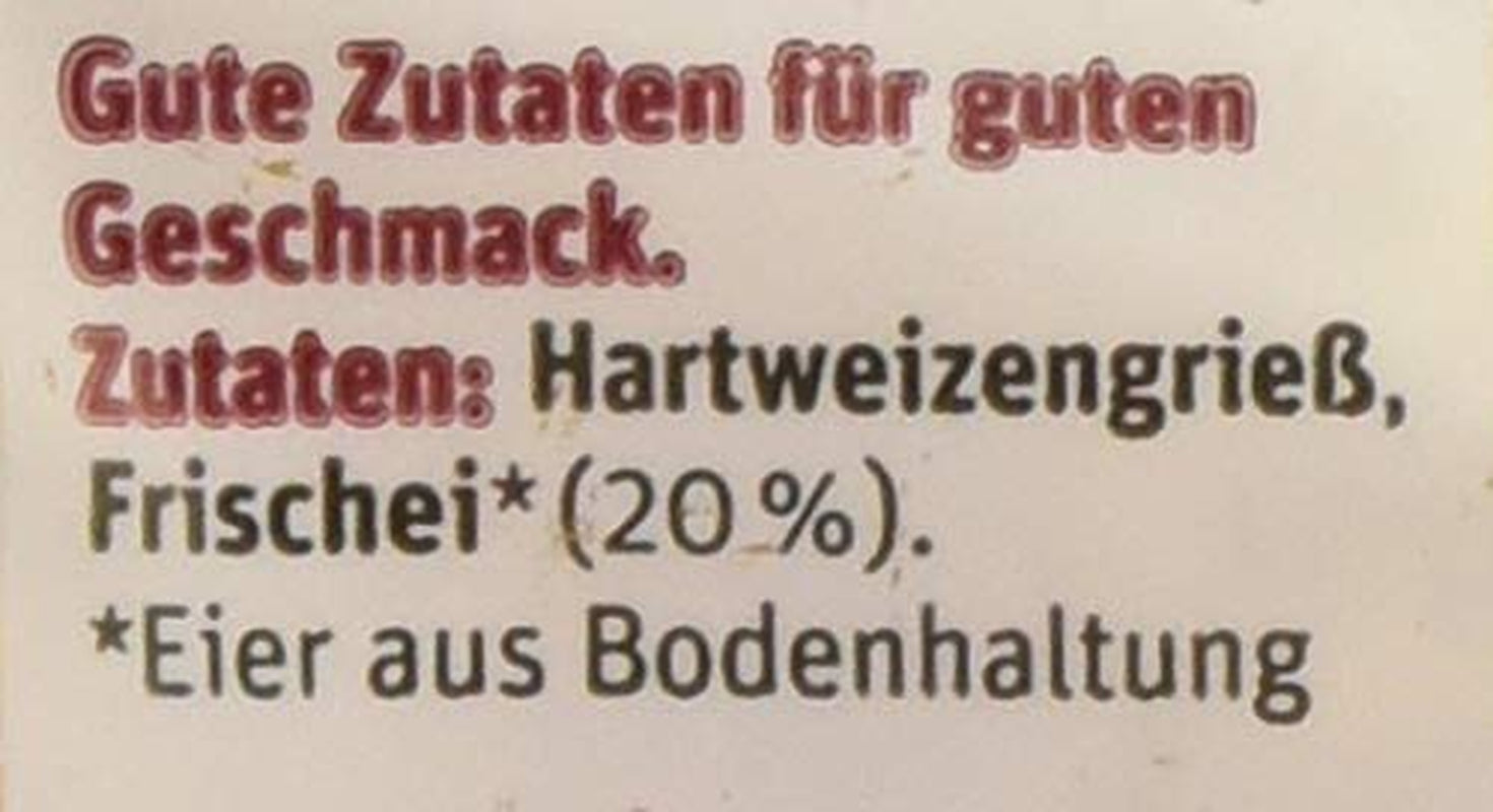 tegut... Nouilles aux œufs et spaghettis en forme de fourchette, 1 x 500 g