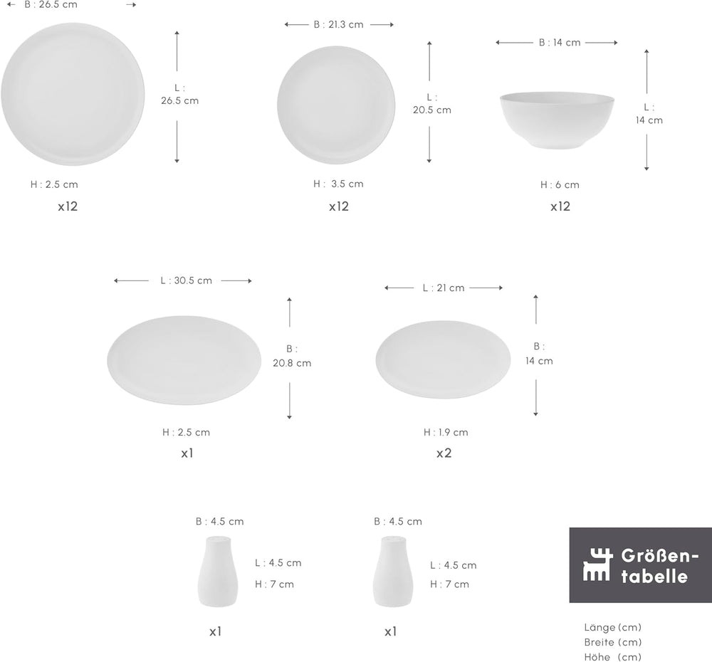 Service de table Karaca Allure pour 12 personnes, New Generation Bone - Service raffiné pour une culture culinaire sophistiquée