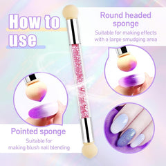 Sularpek 6 pcs Nagel Pinsel, Nail Art Pinsel, Pinsel Nageldesign, Nagel Pinsel Set, Nail Art Dotting Tools avec 1 pinceau éponge applicateur, Nageldesign Zubehör pour DIY Nail Art Design