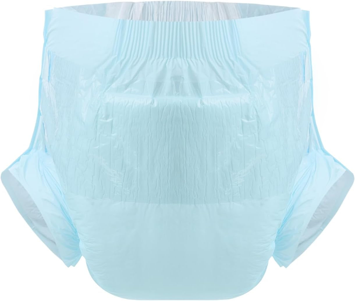 CutiePlusU Lot de 10 couches jetables pour incontinence avec boucles pour femme et homme, absorption maximale pendant la nuit – Bleu (grande taille 94-119 cm)