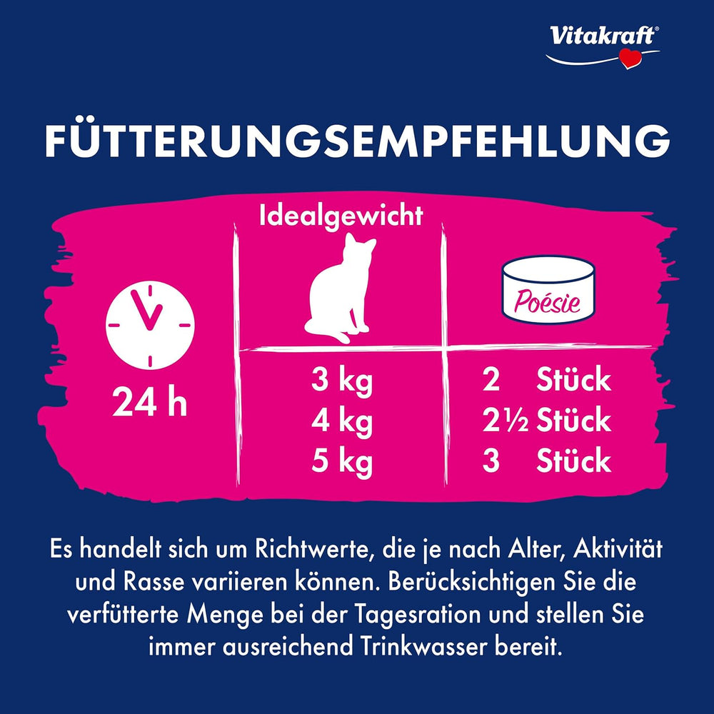 Vitakraft Poésie Mousse, nourriture humide pour chat, mousse aérée, au saumon, sans sucre ni céréales ajoutés (12 x 85g)