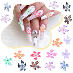 50 pcs 3D fleurs ongles breloques à ongles Bunt Gelee Weich Kleber Lilie fleur fleur de lys fleur d'hibiscus Zubehör Nageldesign Eis Kristall Geprägt Farbverlauf Lilien Für Mädchen Frauen DIY Basteldekoration