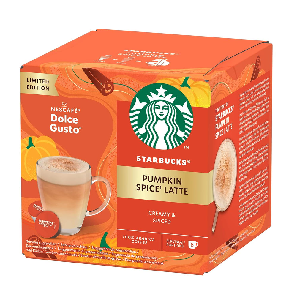 STARBUCKS Pumpkin Spice Latte de Nescafé Dolce Gusto, Dunkle Röstung, Kaffeekapseln 6 x 12 (72 Kapseln)
