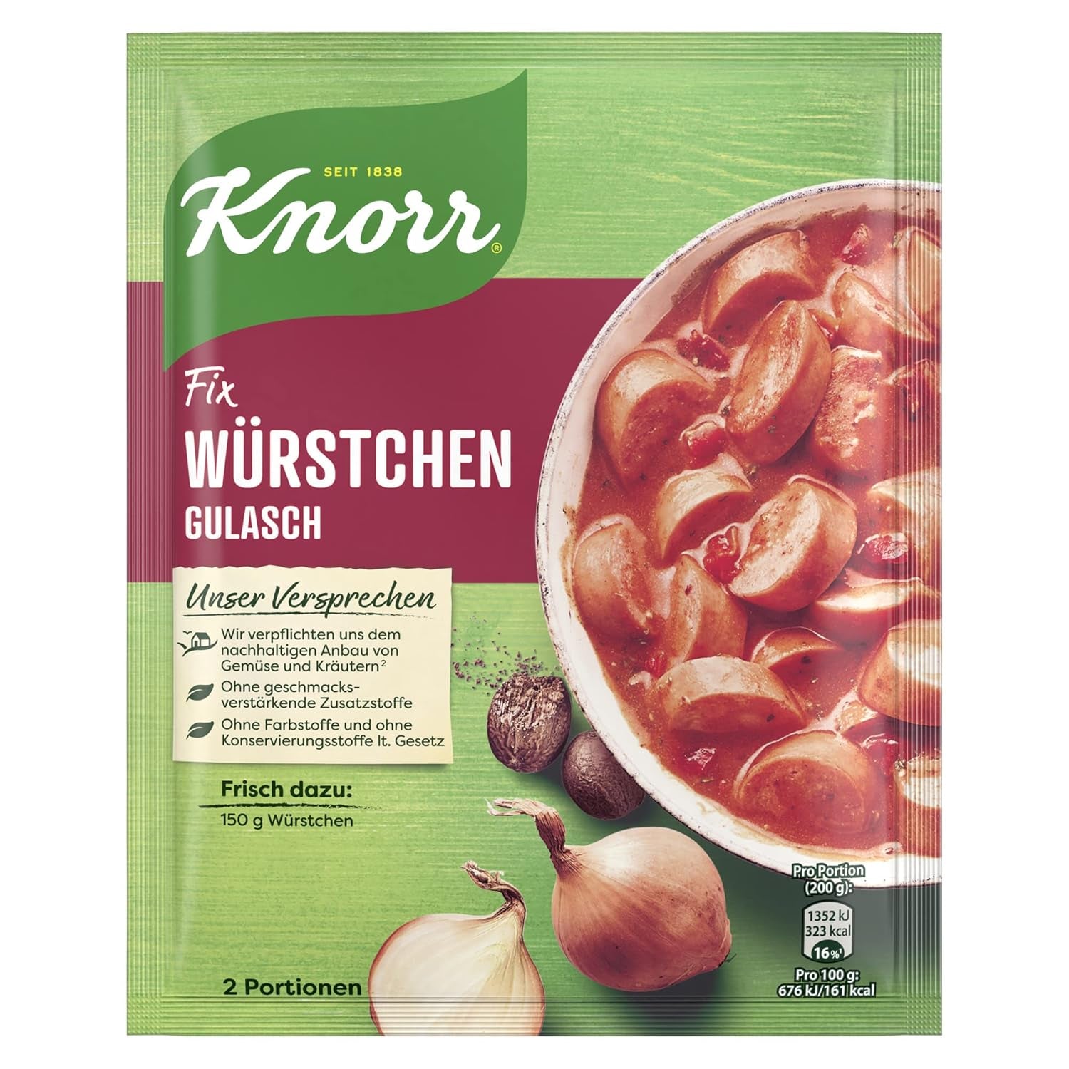 Knorr Fix Würzmischung Paprika-Gulash pour un leckeres Fleischgericht avec des ingrédients naturels 4 portions