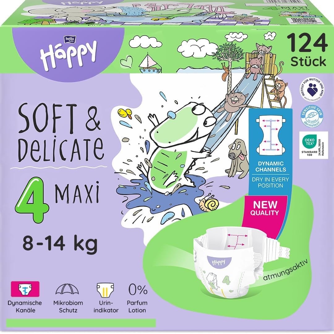 Couches Bella Baby Happy Premium, taille 6, Junior Extra, 15+ kg, 96 pièces, label DERMATEST et OEKO-TEX, couches jetables pour bébé
