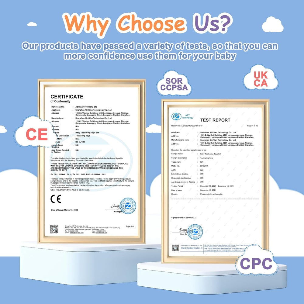 Anneau de dentition pour bébé [Original] – Jouet de dentition en silicone, anneau de dentition cool, aide à la dentition, sans BPA | Jouets, accessoires et cadeaux pour les tout-petits à partir de 3 mois | Paquet de 4