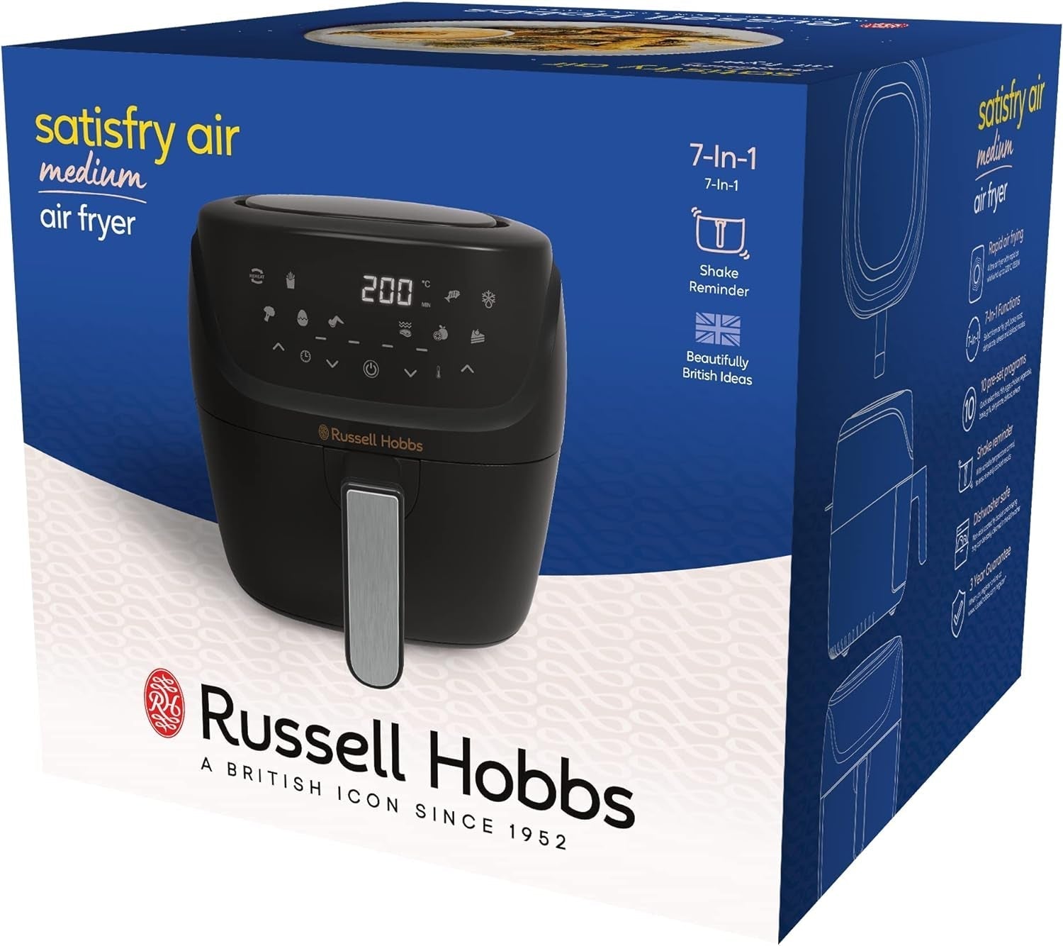 Russell Hobbs Air Fryer L 4L Rapid Airfryer, 7 fonctions de cuisson, 10 programmes Électroménagers Naty Shop