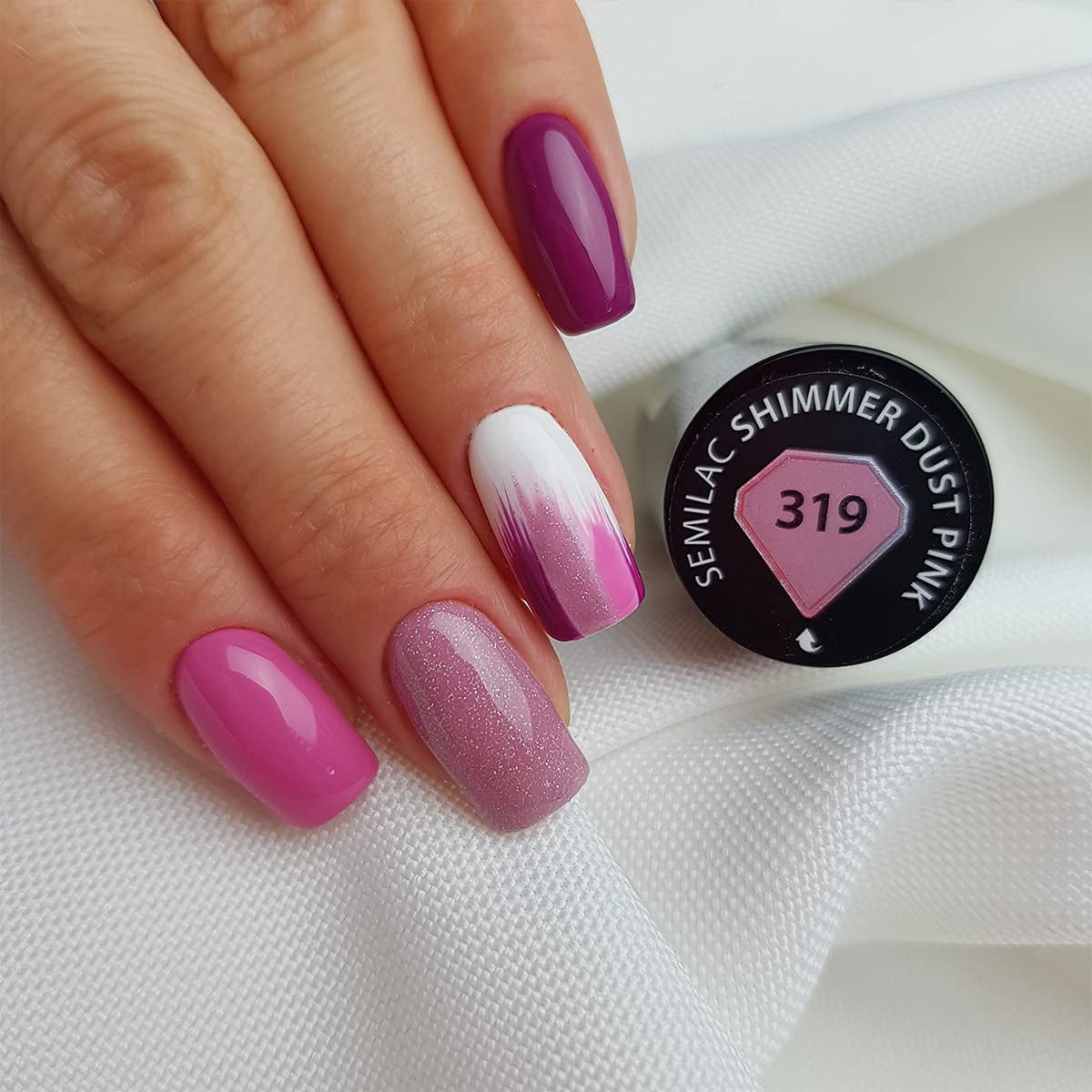 Vernis à ongles UV Semilac Hybrid 319 Shimmer Dust Pink 7ml