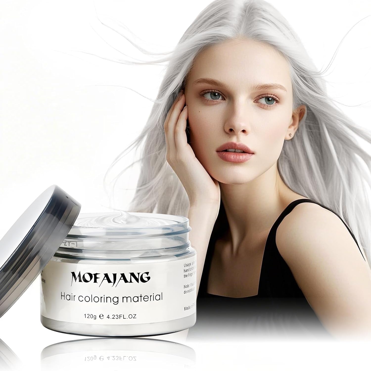 Coloration temporaire des cheveux, 4,23 onces de cire colorée pour hommes et femmes, pommade de couleur naturelle lavable, teinture capillaire instantanée pour fête, cosplay, Halloween (rouge) Naty Shop Coloration capillaire blanche 120 g (1 paquet)