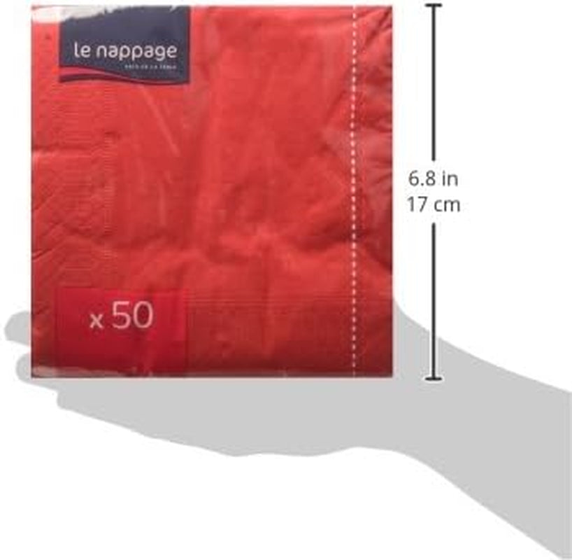 50 mouchoirs, coton, 33 x 33 cm, 2 épaisseurs, rouge FSC, cellulose, 33 x 33 cm (paquet de 3)