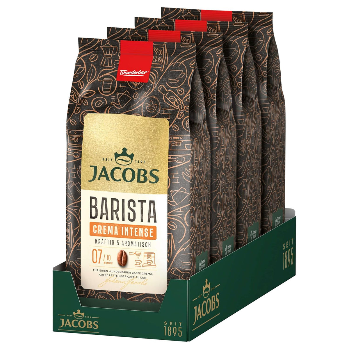 Café en grains JACOBS Barista Editions Crema Intense (4 x 1 kg)