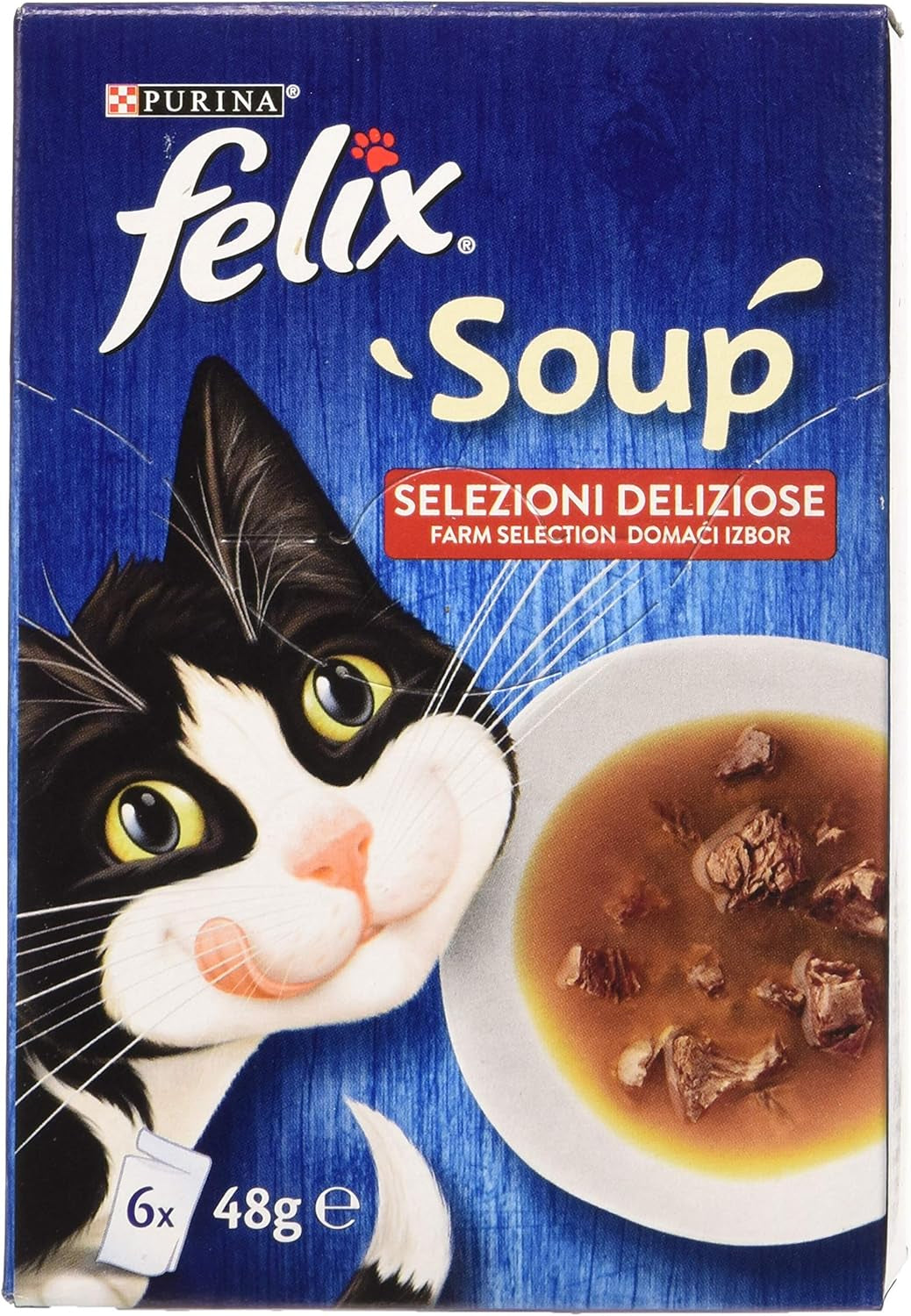 PURINA Soupe Katze Köstliche Auswahl mit Rindfleisch, mit Hen, mit Lamm - 48 Beutel à 48 g ou 48 g (8 Packungen à 6 x 48 g)