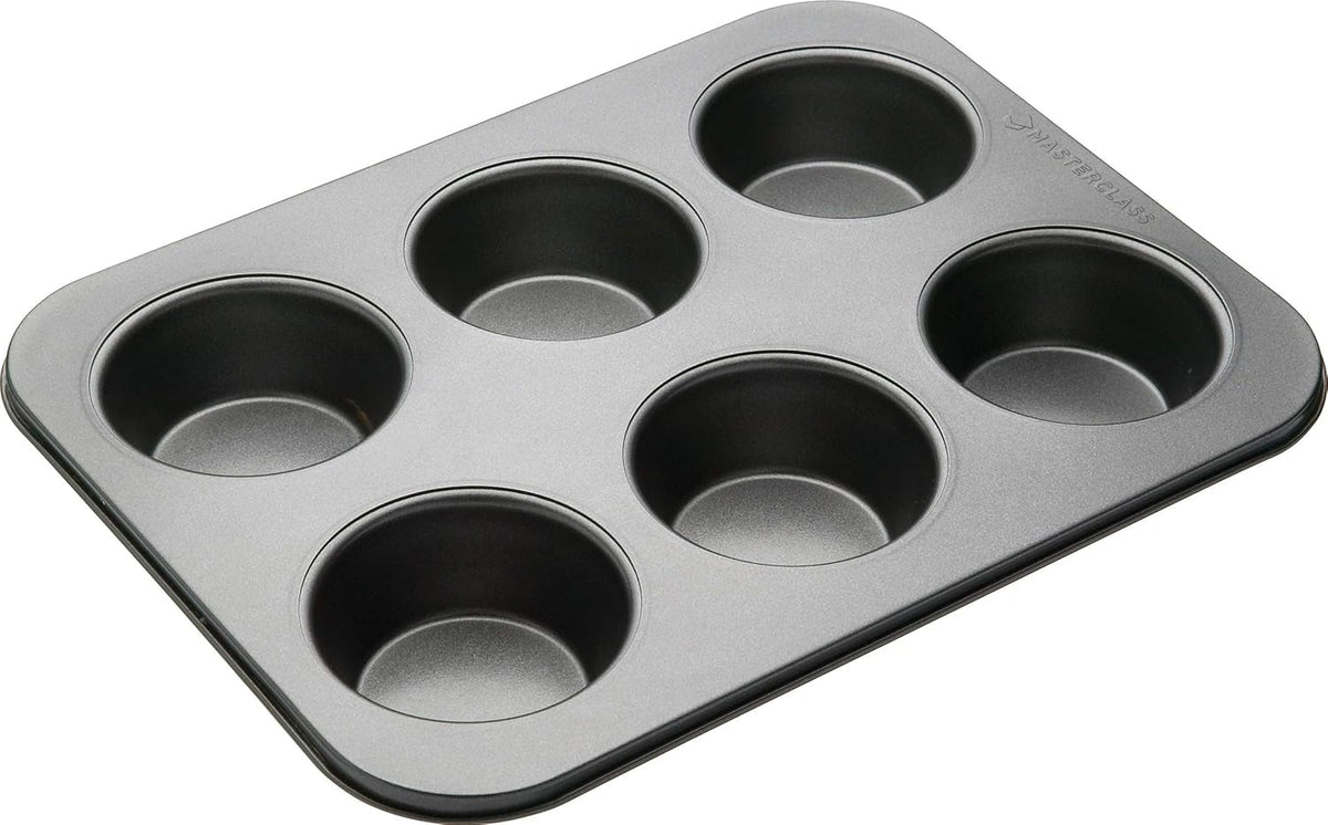 Masterclass Tiefes Muffinblech/Yorkshire Puddingform, 6-Loch-Form Mit PTFE-, PFOA- Und Bpa-Freier Antihaftbeschichtung, Robuster 1 mm Kohlenstoffstahl, Grau, 35 X 26 Cm Moules et plaques pour la pâtisserie Naty Shop