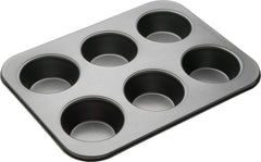 Masterclass Tiefes Muffinblech/Yorkshire Puddingform, 6-Loch-Form Mit PTFE-, PFOA- Und Bpa-Freier Antihaftbeschichtung, Robuster 1 mm Kohlenstoffstahl, Grau, 35 X 26 Cm Moules et plaques pour la pâtisserie Naty Shop