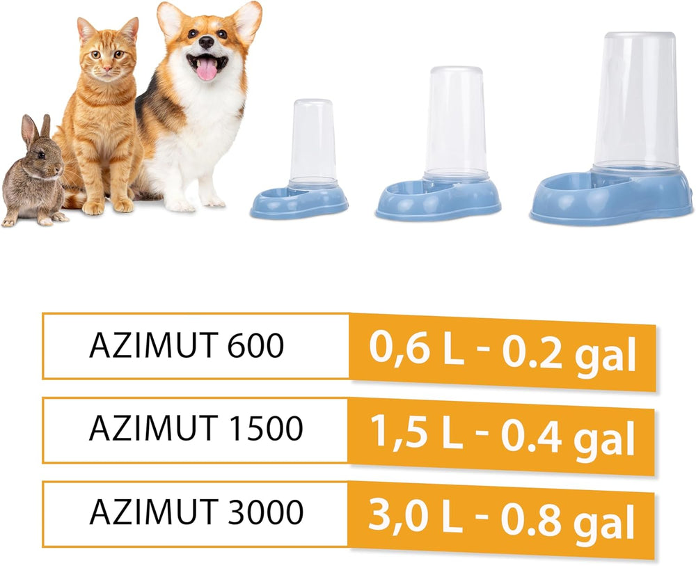 Ferplast Futter- oder Wasserspender für Hunde und Katzen AZIMUT 600 Futtertrog Water 0,6 Litre, Rutschfester Boden, 12,5 x 19 x H 19,5 cm Bleu