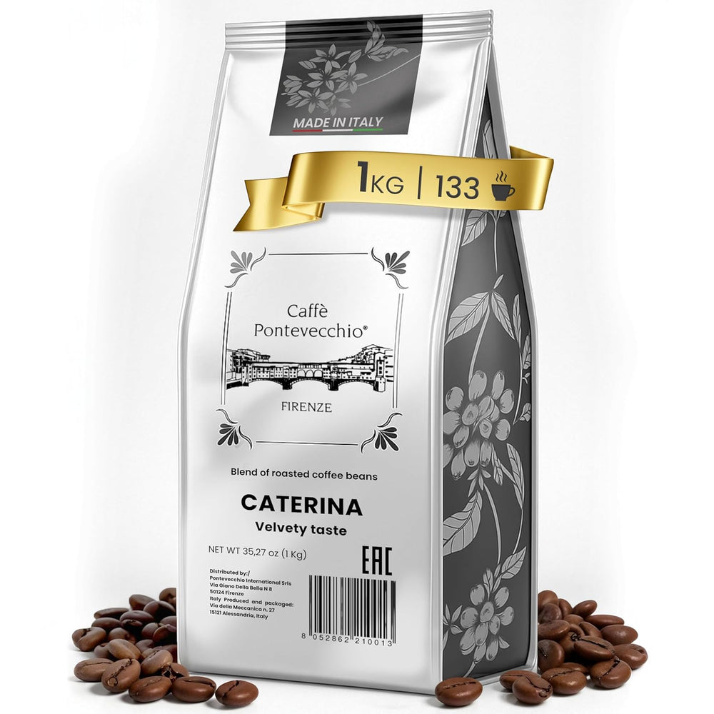 Machines à café 1 kg – Boîtes à café Arabica Robusta – Café en grains avec arômes de fruits et de arômes – Weich et Ausgewegung – Pour expresso Moka Vollaautomat – CAFFÈ PONTEVECCHIO FIRENZE