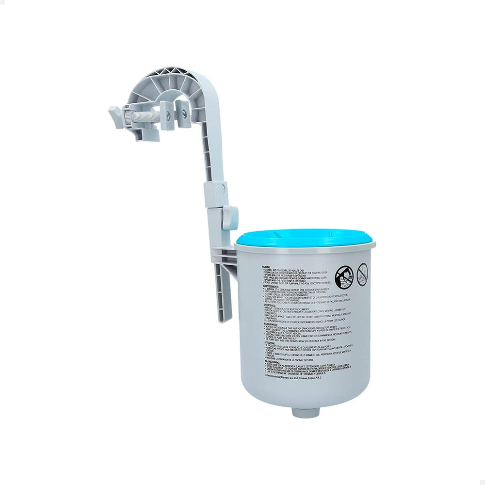 Piscine Rectangulaire - Piscine Hors Sol - 300 x 200 x 75 cm, Bleu et Skimmer de Surface - Skimmer de Surface Mural Deluxe - Skimmer Suspendu, Gris
