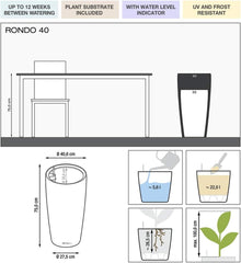 LECHUZA RONDO Premium 40 blanc brillant 15740