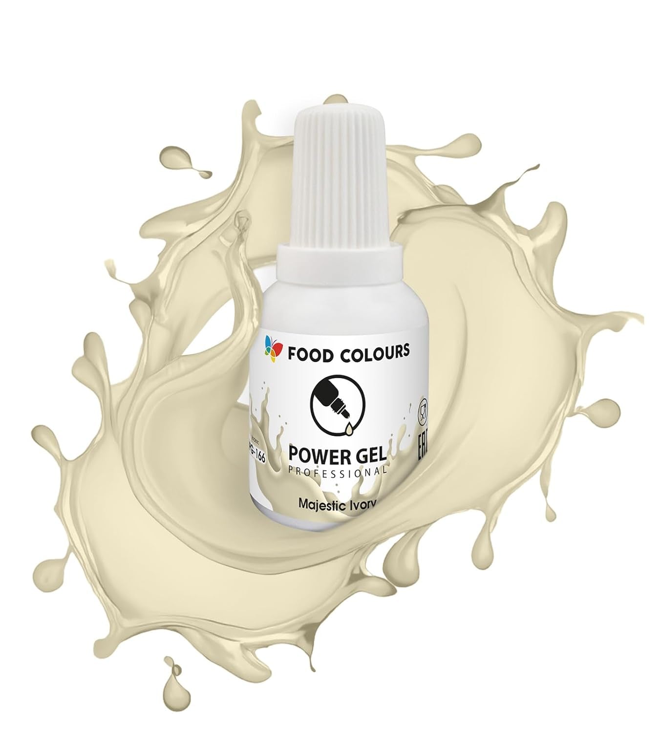 Colorant alimentaire en gel, beige, couleur champagne, 20 g. Colorant alimentaire pour une large gamme d'applications pour la décoration de gâteaux, tartelettes, crème, génoise, glaçage royal, macarons.