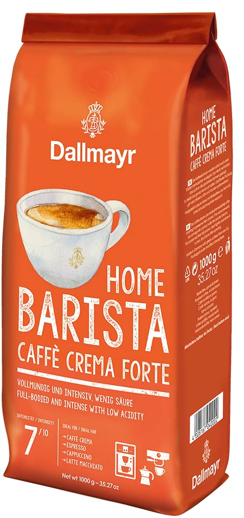 À la maison Barista Caffé Crema Forte 1000g de grains entiers