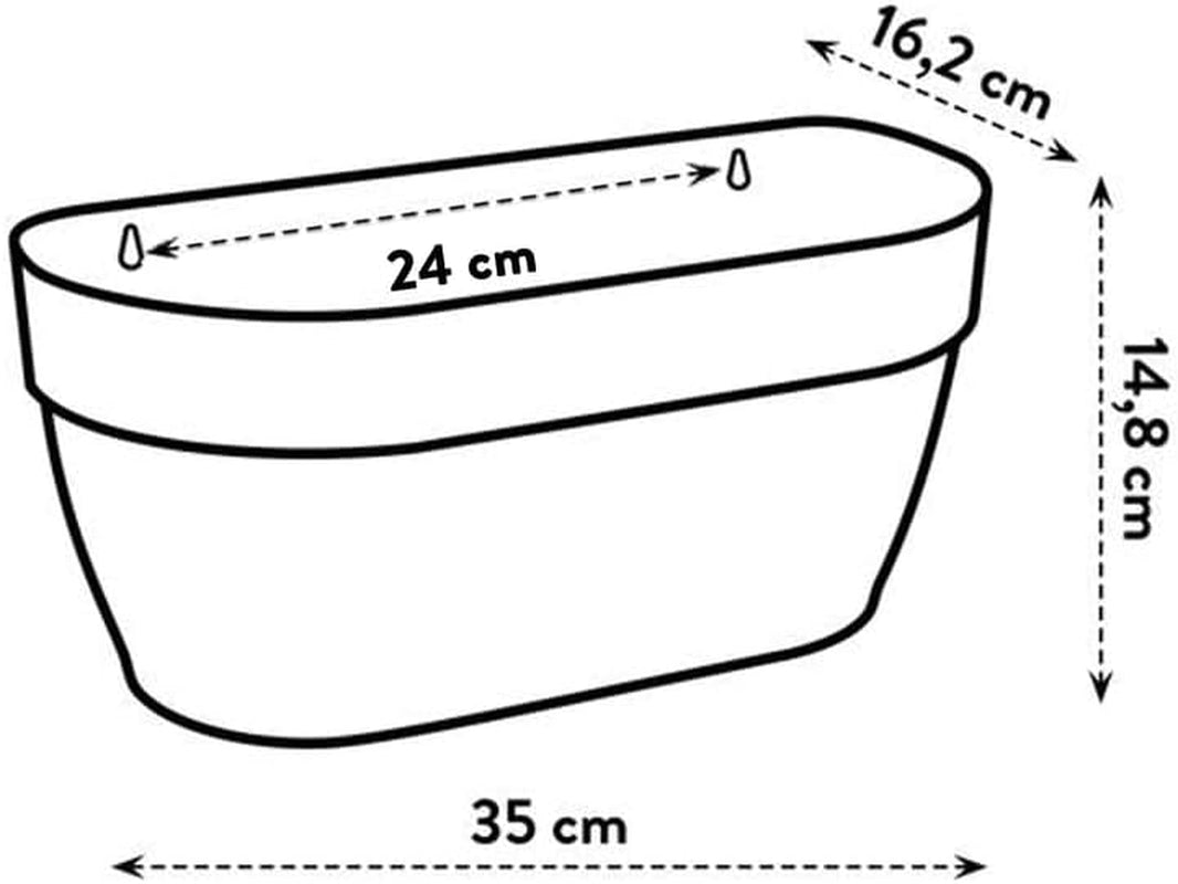 elho Vibia Campana Jardinière murale 35 - Jardinière pour balcon et extérieur - Ø 35,0 x H 14,8 cm - Noir/Anthracite