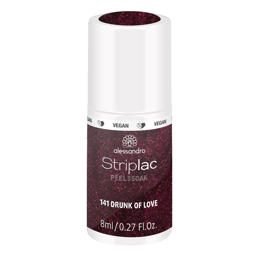 Vernis à ongles UV alessandro Striplac Elegant Ruby - Délicat et longue tenue - S'enlève facilement grâce à la technologie peel-off - Vegan et cruelty-free - 8 ml