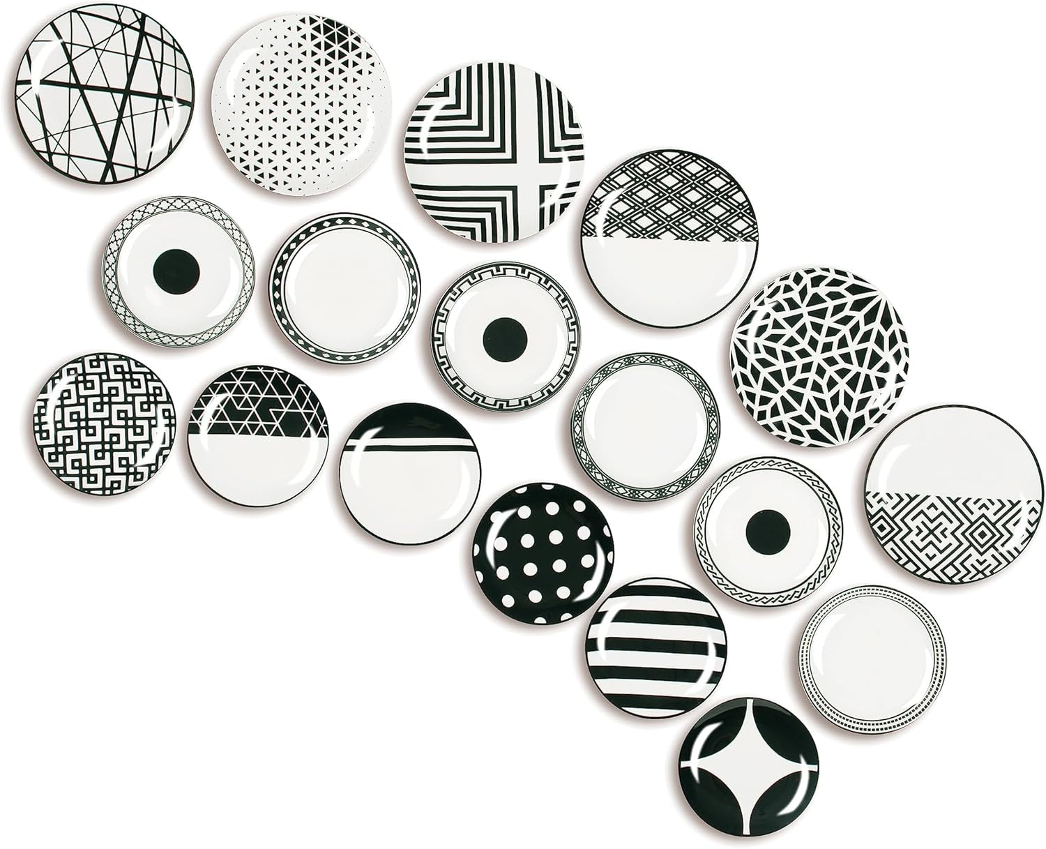 Excelsa Emily service de vaisselle, porcelaine, blanc/noir, 18 pièces