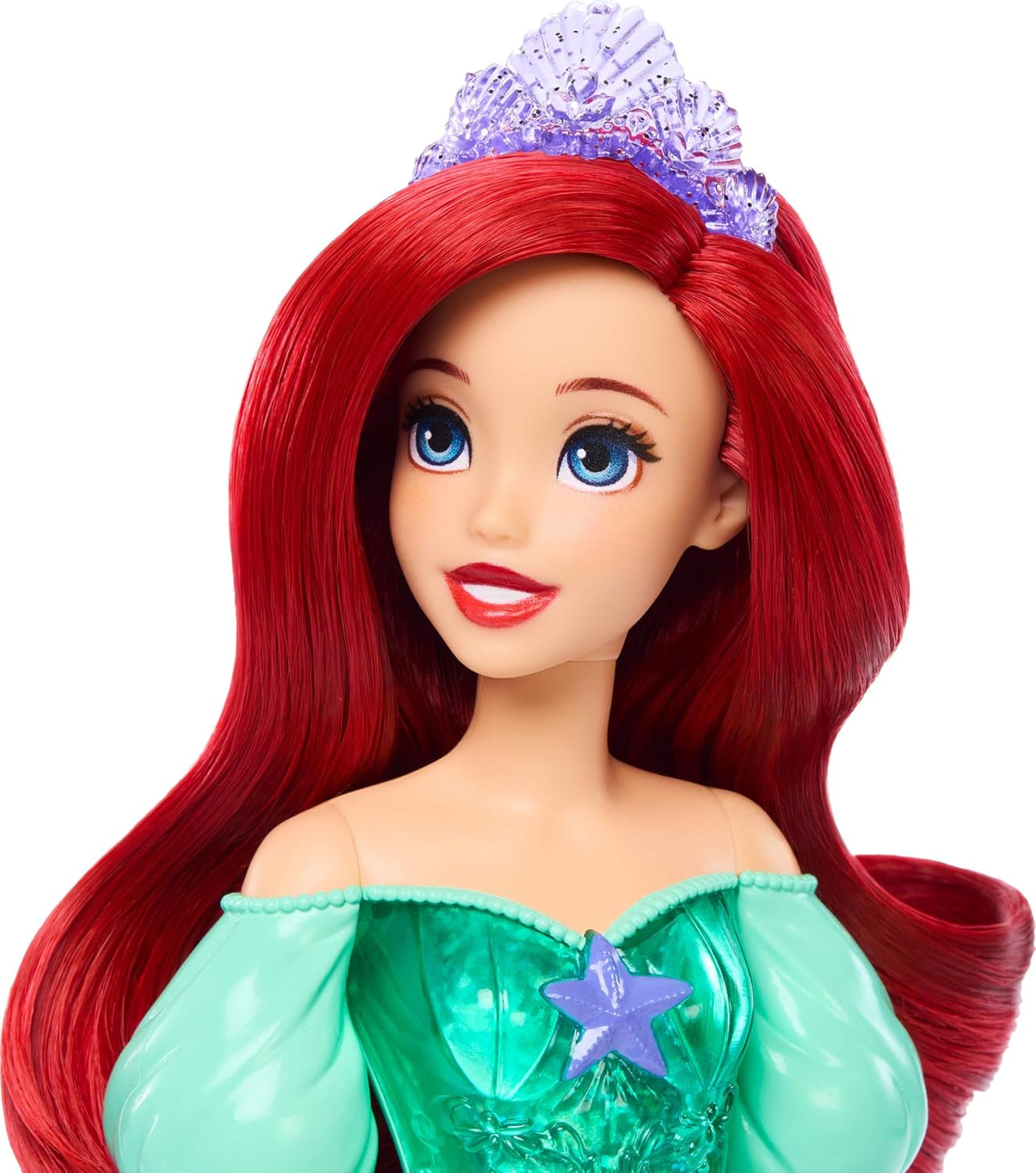 Mattel Disney Princess Ariel Poupée, cheveux longs, positionnables, chaussures et bandeau amovibles, cadeaux Disney, jouet pour 3 ans et plus, HLW10