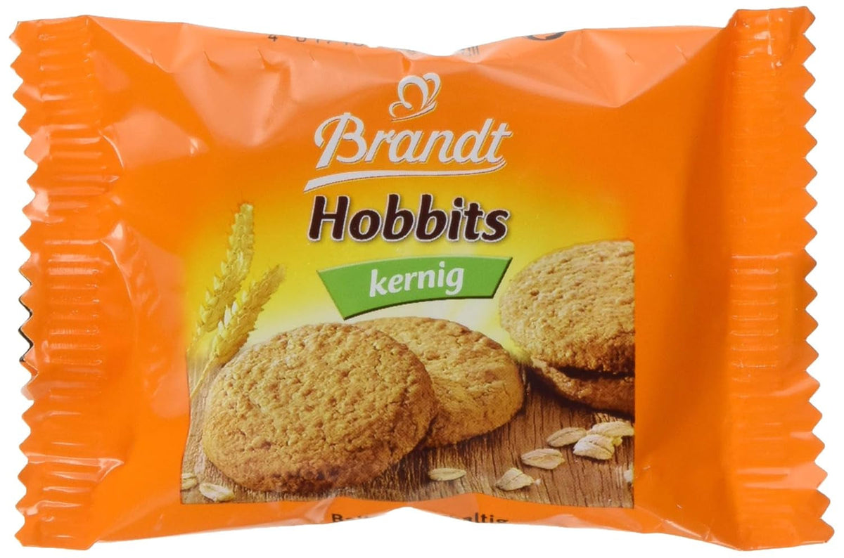Brandt Hobbits Crunchy - Paquet de 2 - Boîte de restauration de 60 paquets - Biscuits à grains entiers à l'avoine à haute teneur en fibres (60 x 22,8 g)