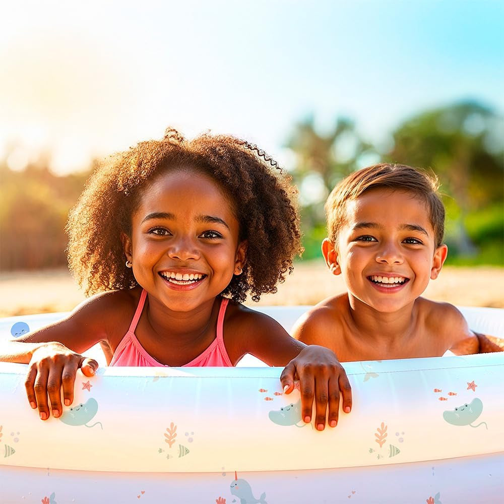 Miniland - Piscine Bébé Gonflable 100cm, Piscine Bébé Ronde Compacte et Sécurisée