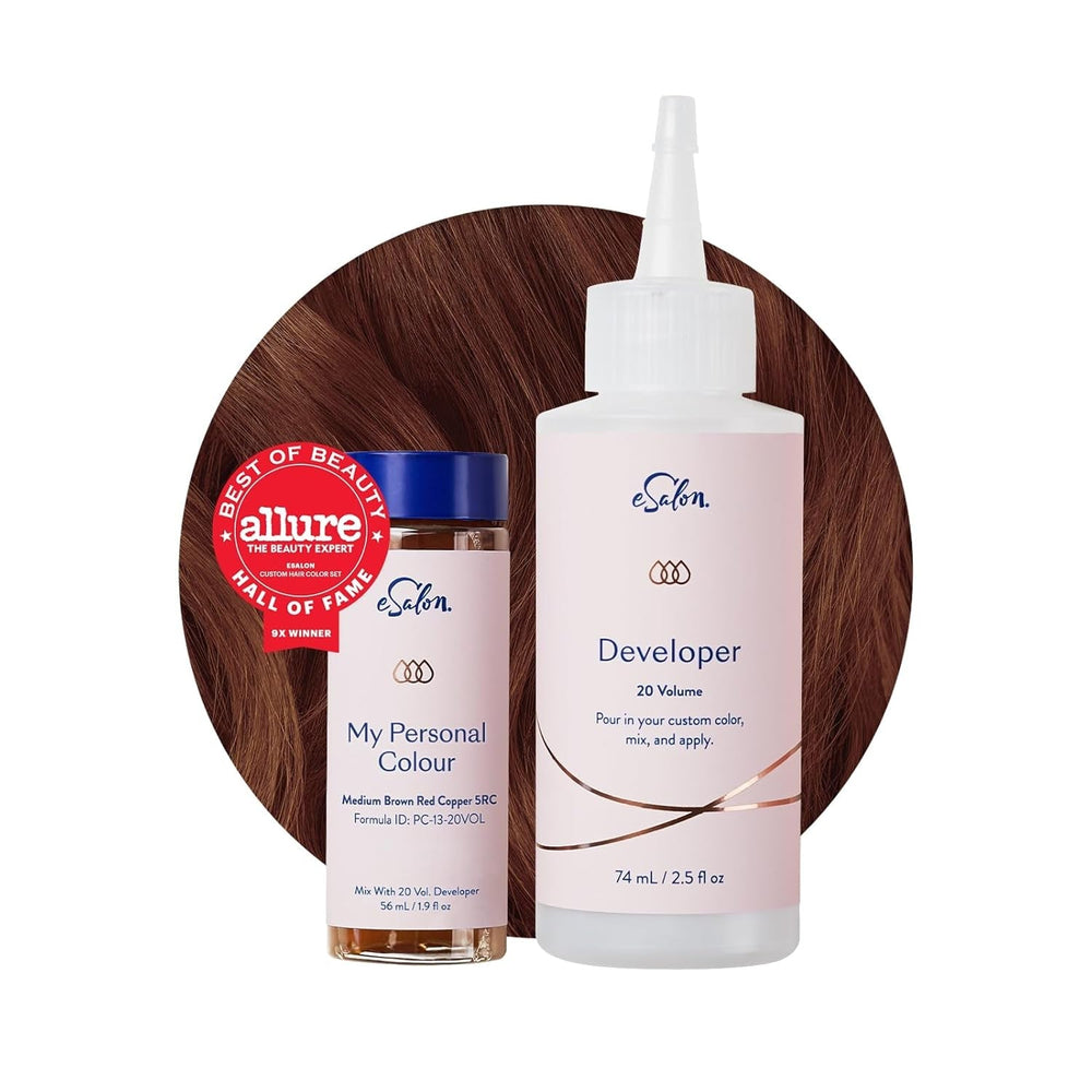 Ensemble de colorations permanentes pour cheveux, couverture 100 % des gris, coloration maison, 0 % d'ammoniaque, teintures capillaires multidimensionnelles, teintures capillaires professionnelles, Naty Shop, teinture capillaire, brun moyen, rouge, cuivre, 5Rc