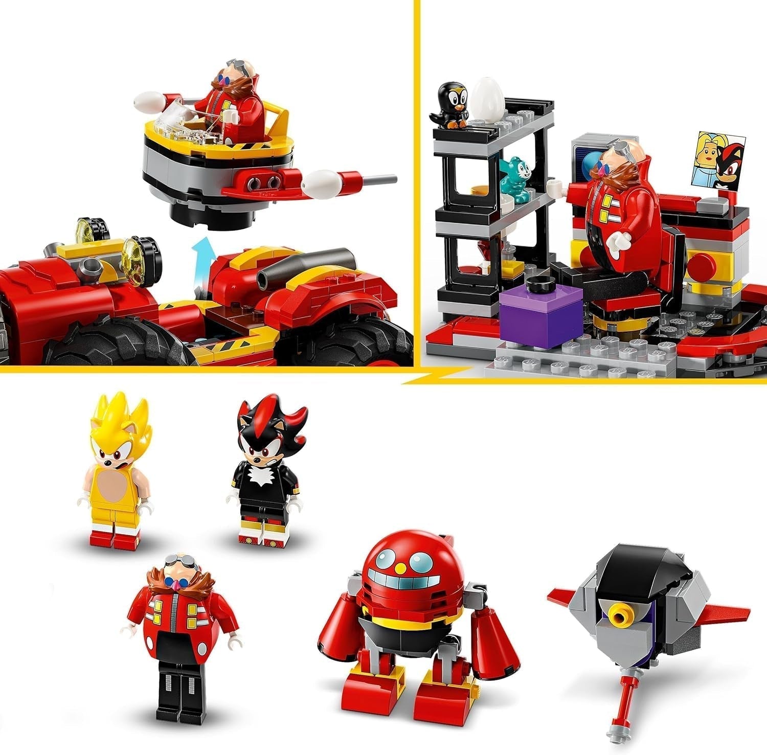 LEGO Sonic le Hérisson Super Sonic contre. Ensemble de jeu vidéo Egg Drillster Adventure, cadeau pour enfants, Shadow et Dr Eggman, pour garçons et filles de 8 ans, 76999 Jeux de construction Besuche den LEGO-Store