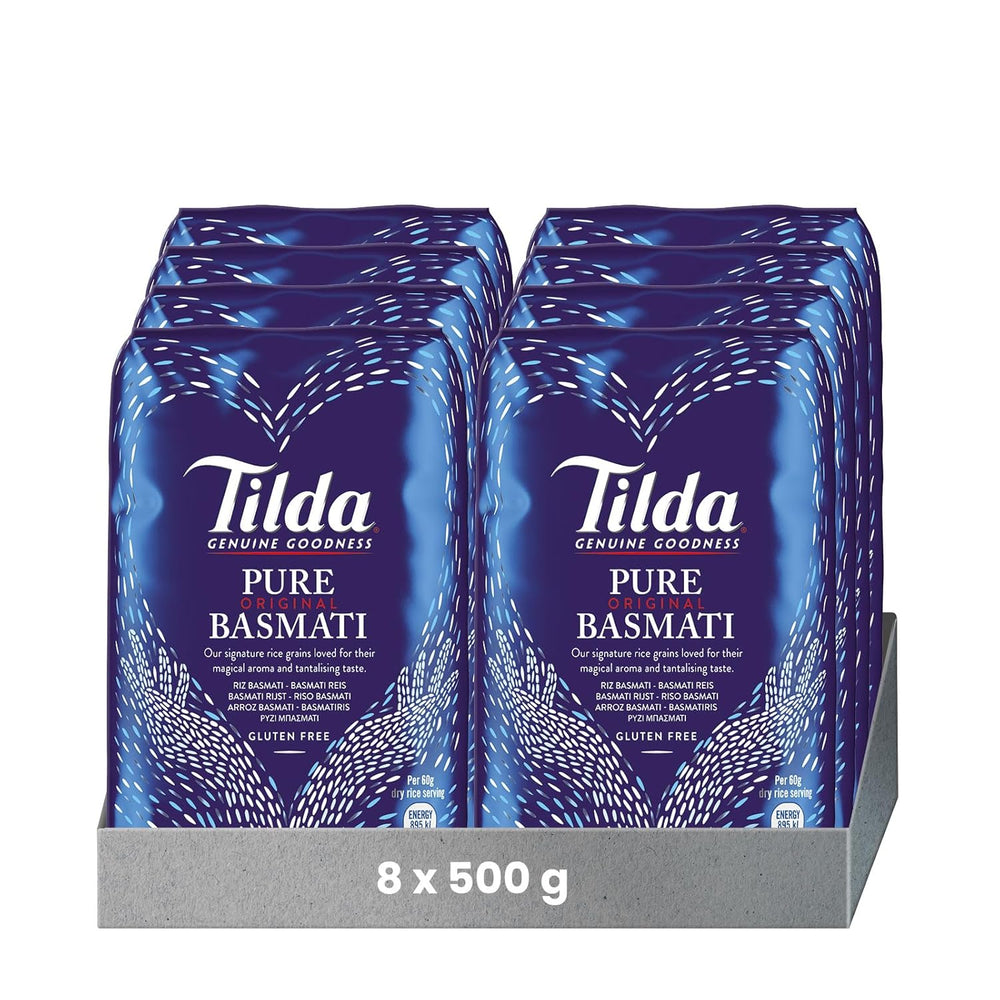 Riz basmati Tilda Pure Original, paquet de 8 (8x500g)