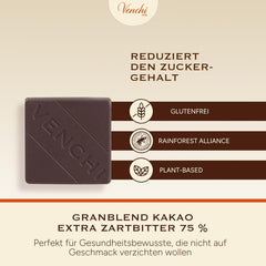 Venchi – Granblend Extra Black 75% SANS Sucre Ajouté, 1 kg – SANS Édulcorants Artificiels – Sans Gluten – Végétalien
