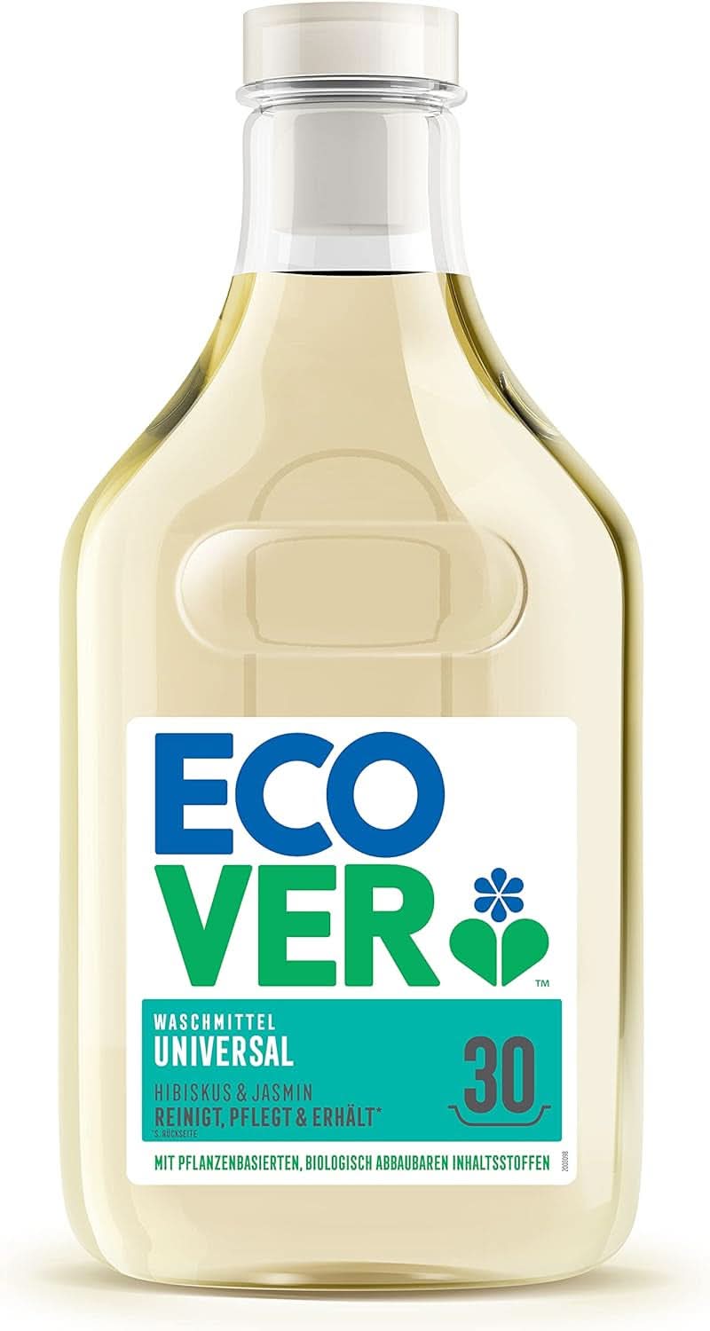 Lessive universelle Ecover Hibiscus & Jasmin (5L/100 lavages), Lessive liquide aux ingrédients végétaux, Naty Shop Lessive nourrissante pour préserver et protéger les vêtements