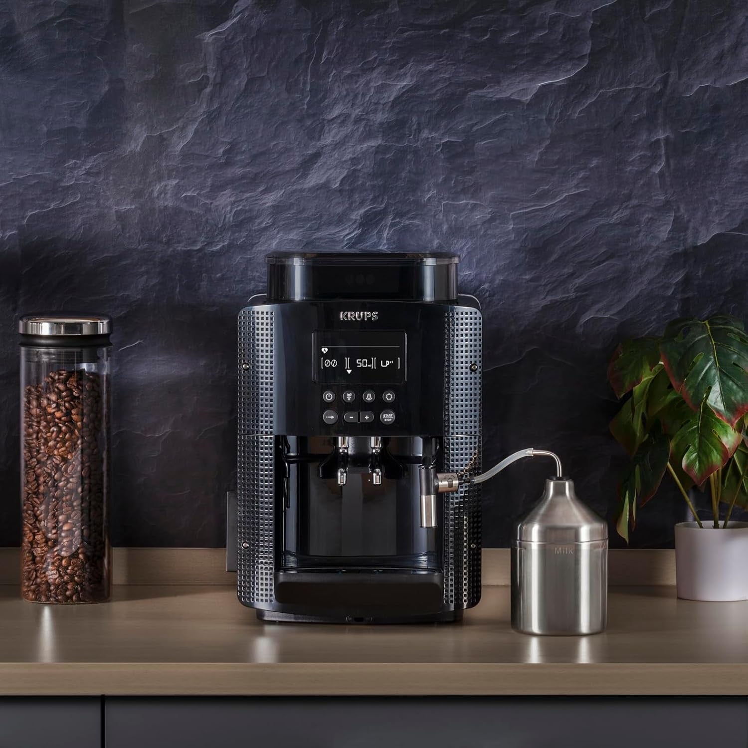 Krups Roma EA81M8 Machine à expresso 1,7 L, 3 réglages de température, 3 textures de café moulu, noir