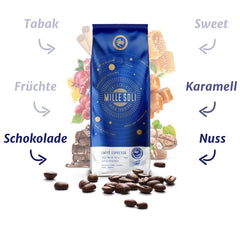 Caffè Espresso Café en grains – Torréfaction traditionnelle en Sicile – Café en grains de qualité supérieure, sac de 250 g, pour machines entièrement automatiques et porte-filtre