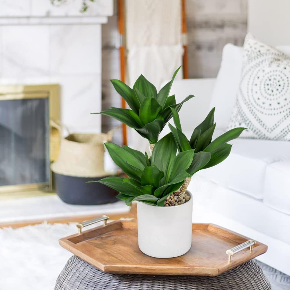 Groß Sukkulenten Künstliche Pflanzen Deko Im Topf 37Cm, 3 Stück Agave Pflanze Faux Sukkulente Kunstpflanze Im Topf Keramik, Sukkulente Topfpflanzen Deko Aloe Yucca Vera Für Haus Büro Küche Desktop#2