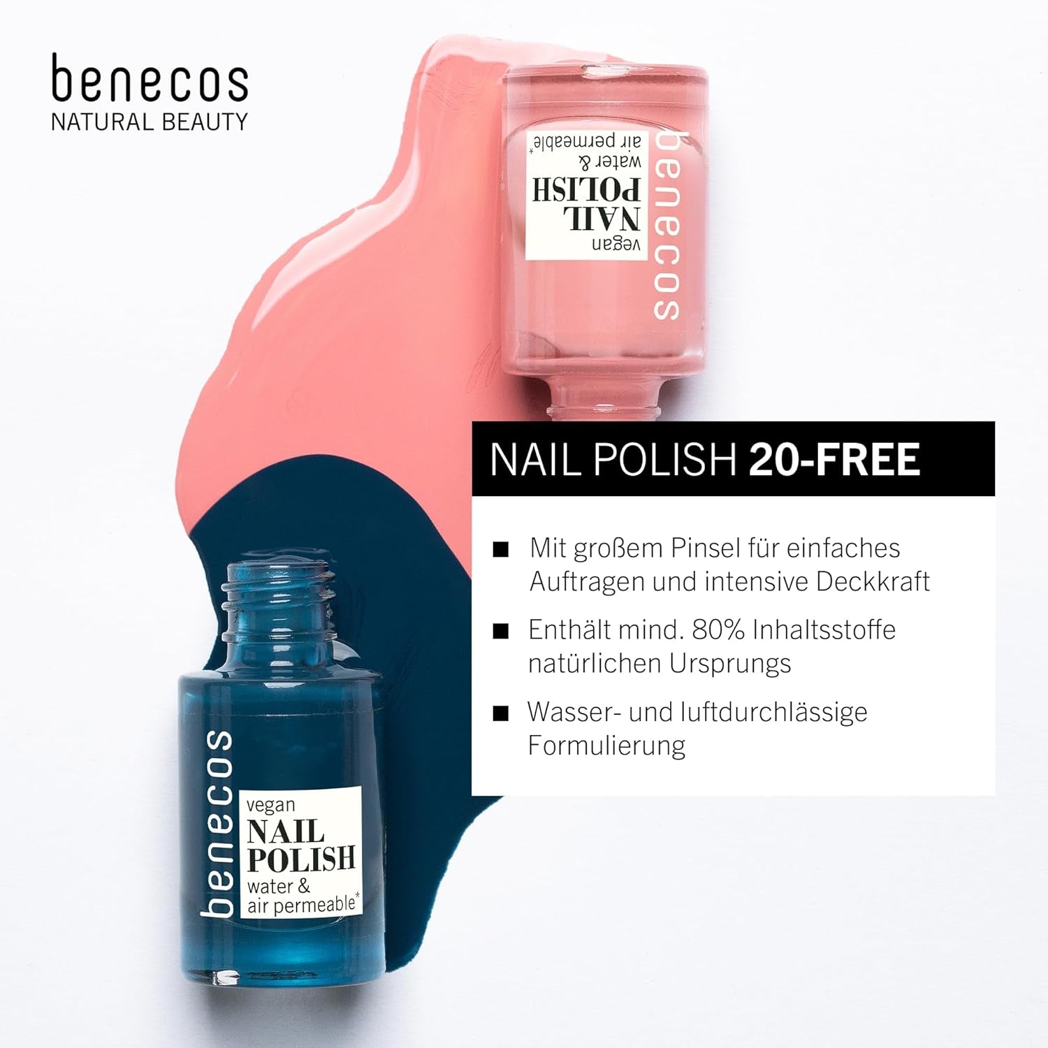 Benecos 20-Free "Be My Baby" vernis à ongles végétalien - vernis à ongles à base de plantes - séchage rapide et longue durée - perméable à l'eau - enrichi en biotine - 5 ml