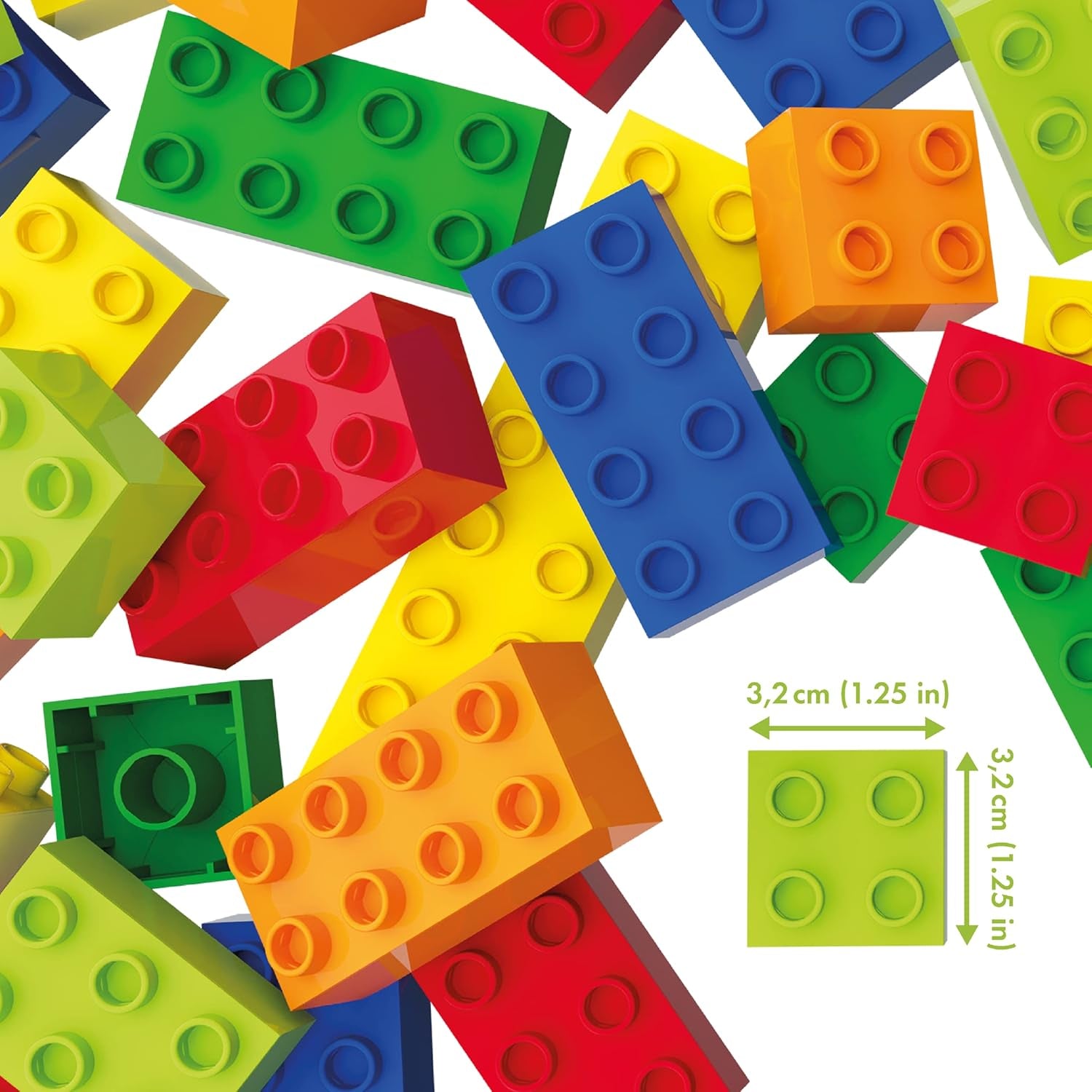 Hubelino #400390 Ensemble de 120 pièces de bausteine, compatible avec les gros bausteinen et autres artisans, fabriqué en Allemagne