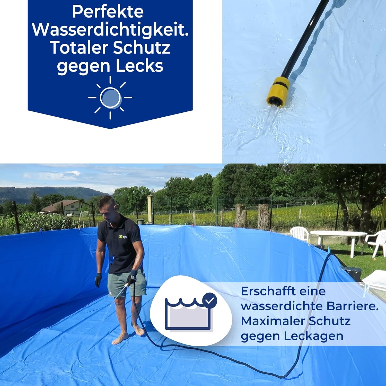 Gre FPR301 - Liner pour piscines rondes, 300 x 120 cm (longueur x hauteur), système d'accrochage, bleu
