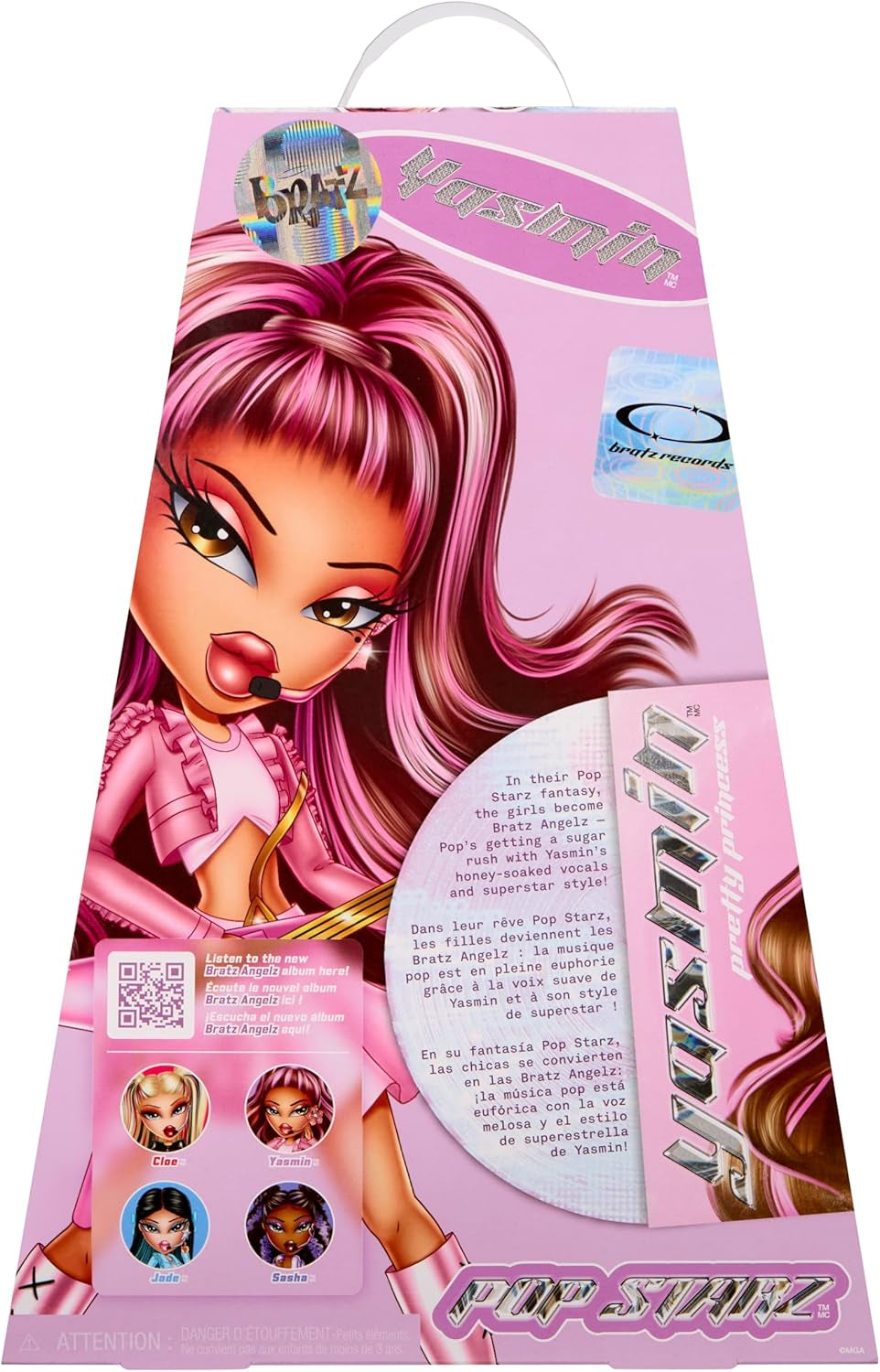 BRATZ Pop Starz Yasmin – Modepuppe mit Anhänger zum Sammeln, Outfit et Musikzubehör