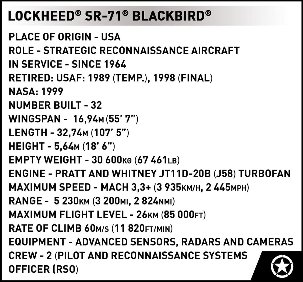 COBI Lockheed SR-71 Blackbird Executive