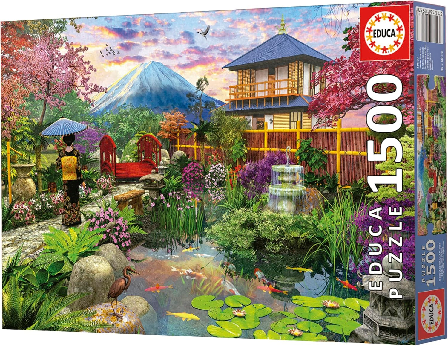 Educa - Puzzle de 1500 pièces pour adultes | Le jardin japonais. Dimensions : 85 X 60 cm. Comprend de la colle pour puzzle Fixpuzzle. Depuis 14 ans (19937) Puzzle Naty Shop